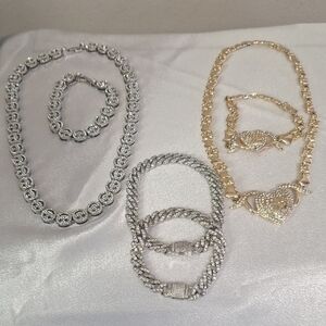 Elegant Silver and Gold Jewelry Set